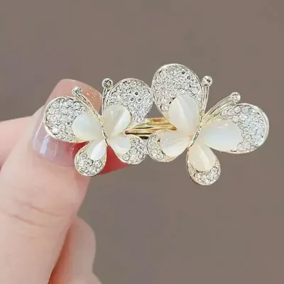  Two Butterfly Opal Trendy Hijab Brooch Pin 